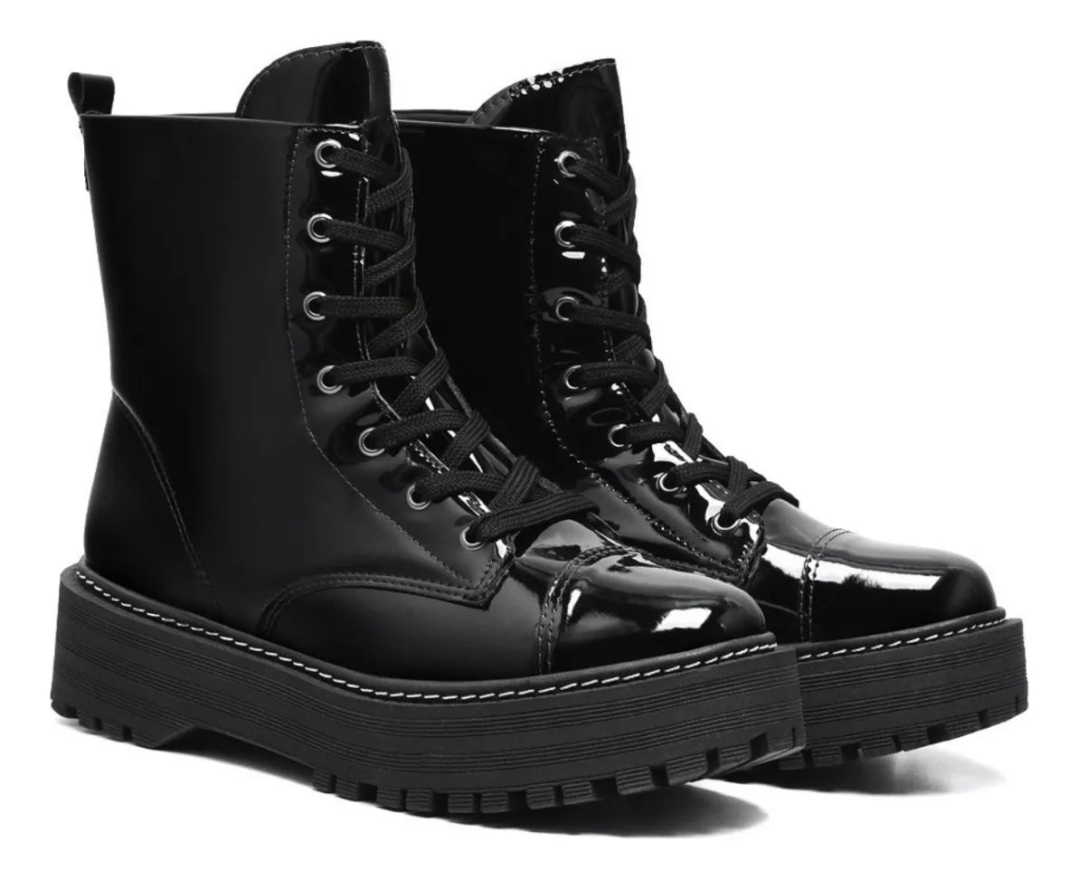 Bota Dama Mujer Borcego Chelsea Sofia - Negro Charol - Ardoa