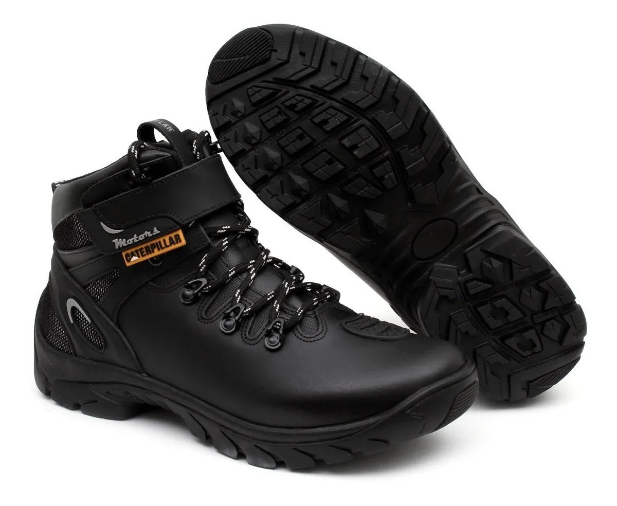 Botas Cat Caterpillar Cuero Motoquero Impermeable Stock