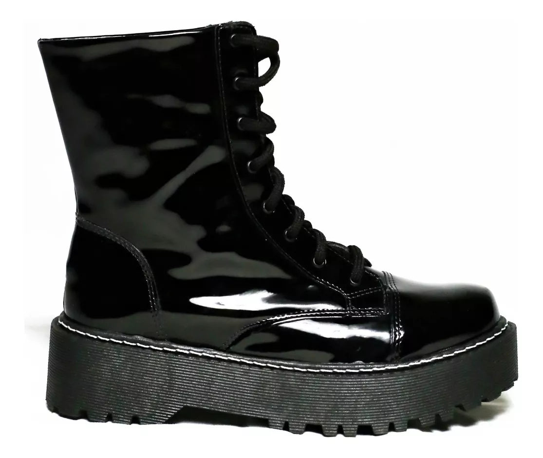 Bota Dama Mujer Borcego Chelsea Sofia - Negro Charol - Ardoa