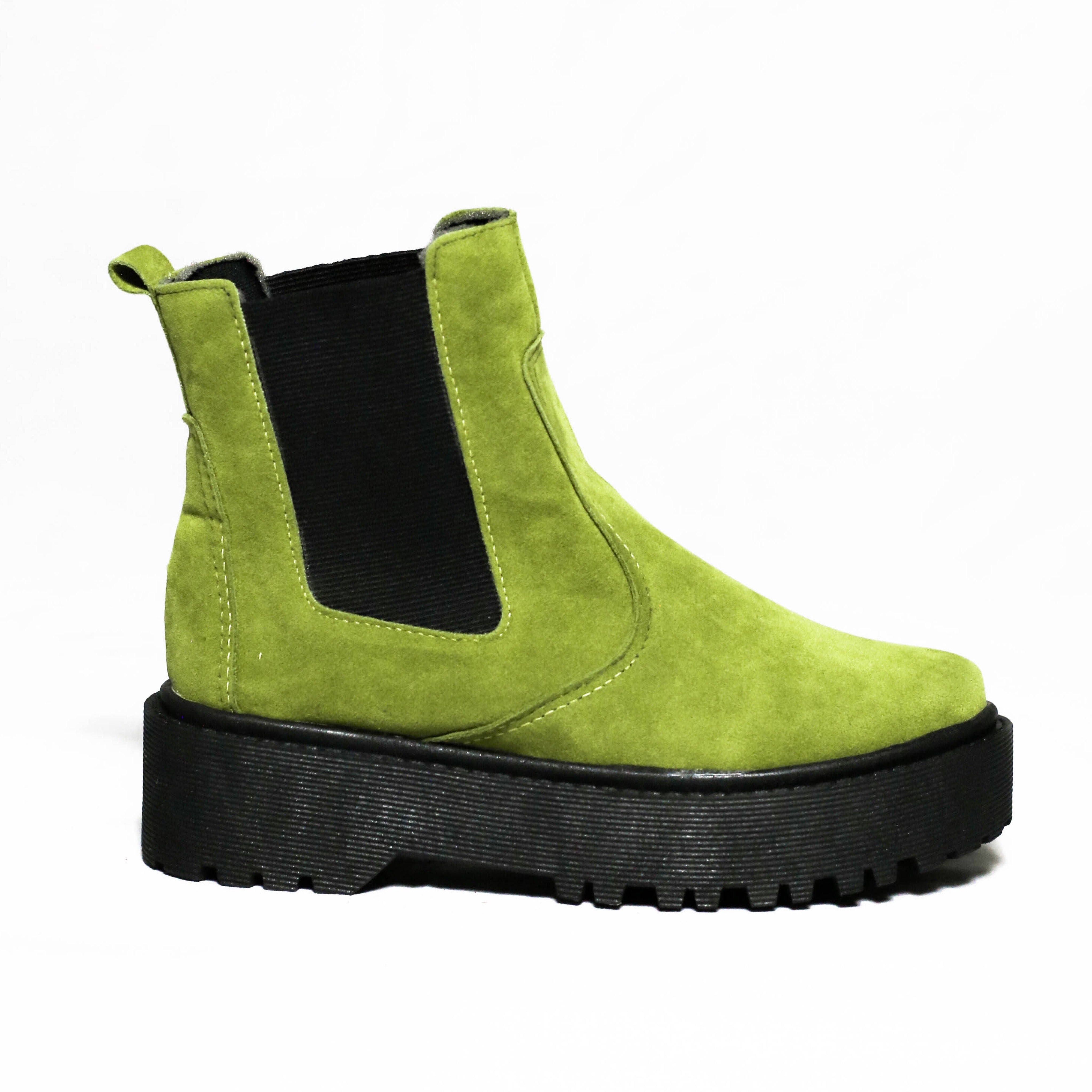 Bota Chelsea Borcego Dama Samira Verde Stock - Ardoa