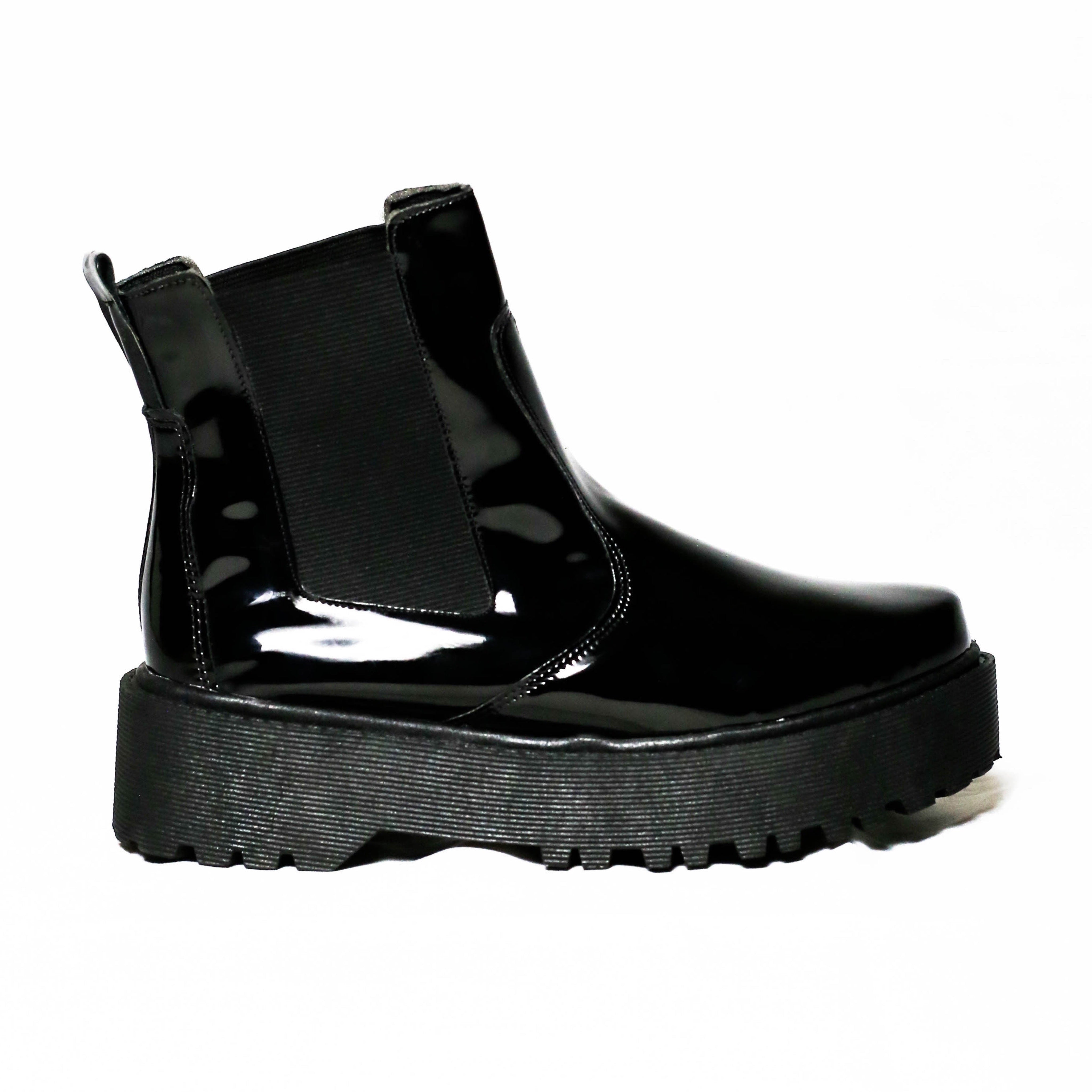 Bota Borcego Dama Bianca - Negro Charol - Vegan - Ardoa