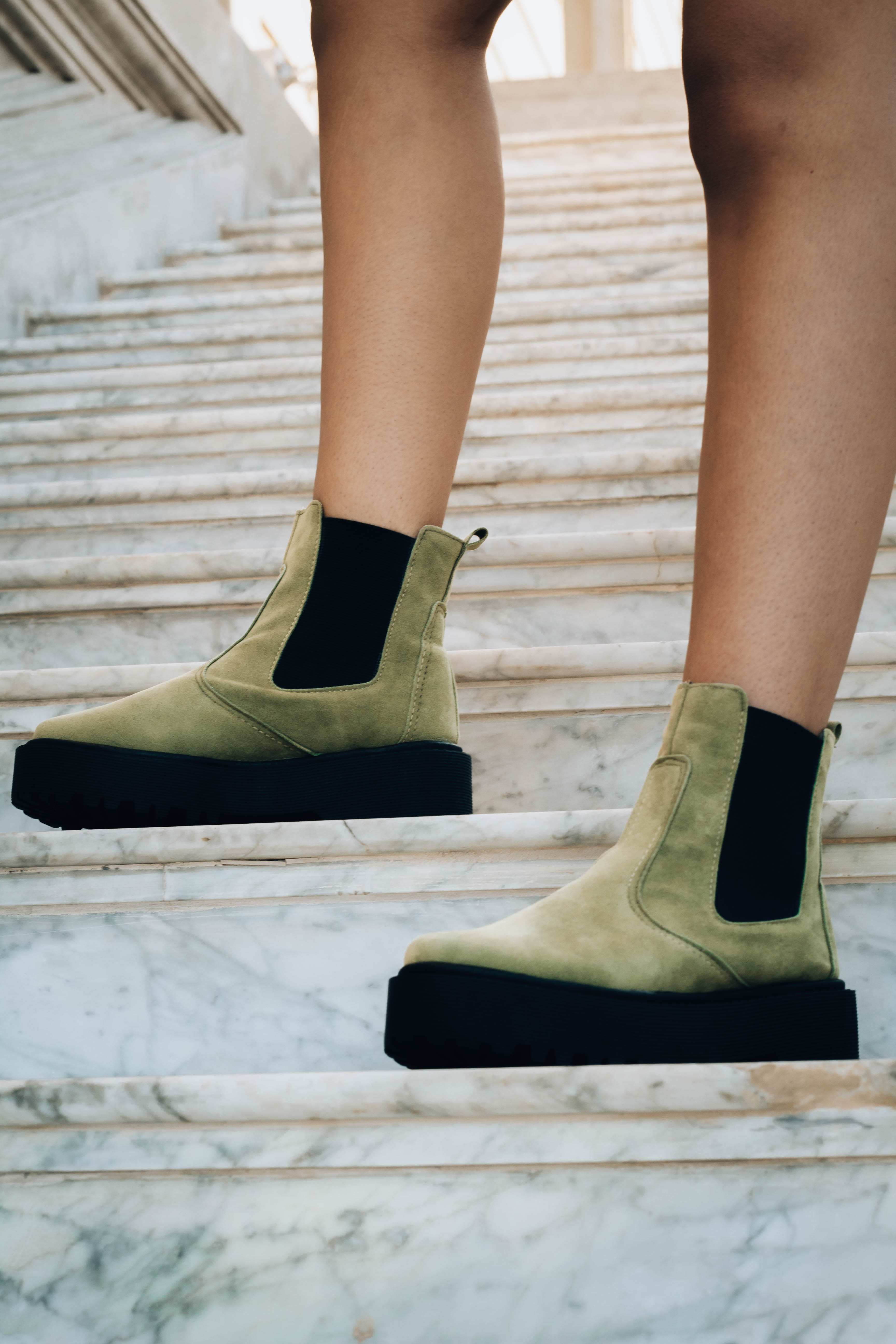 Bota Chelsea Borcego Dama Samira Verde Stock - Ardoa